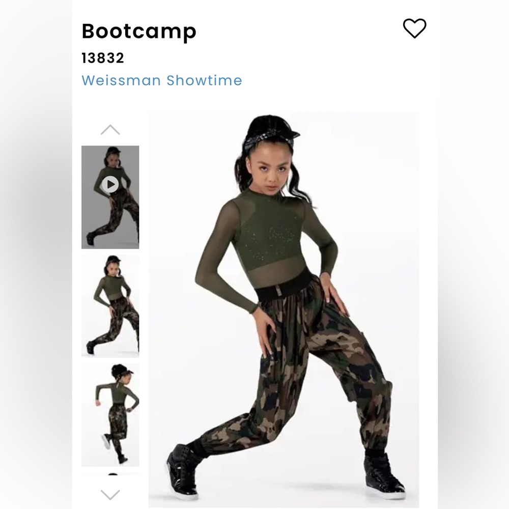 Weissman Olive and Camouflage Dance Outfit